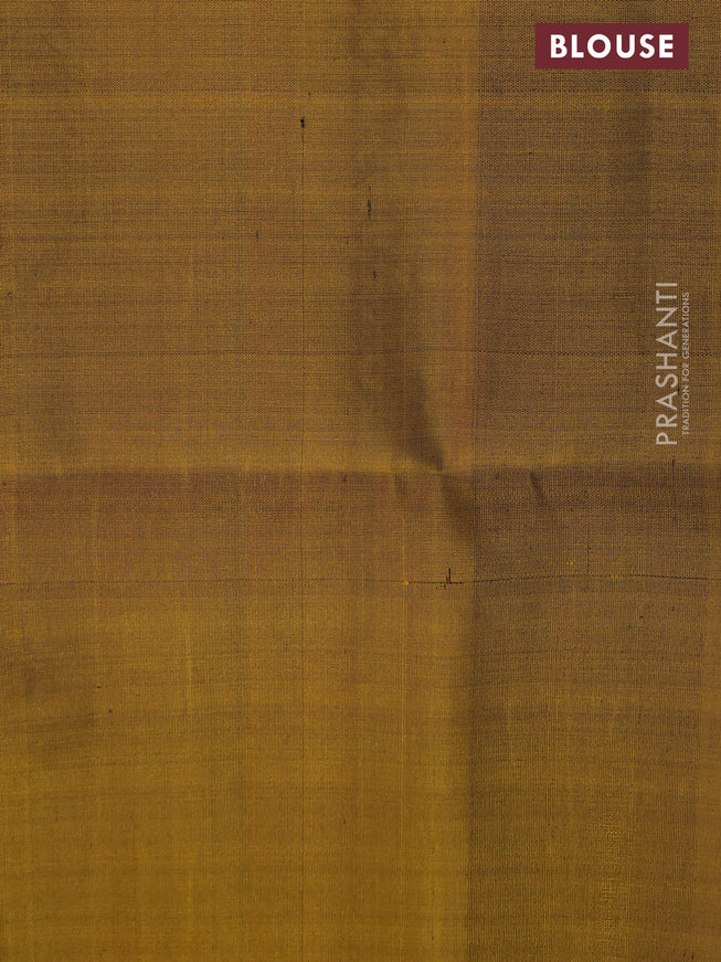 Pure soft silk saree black and mustard yellow with allover zari weaves & buttas and zari woven butta border