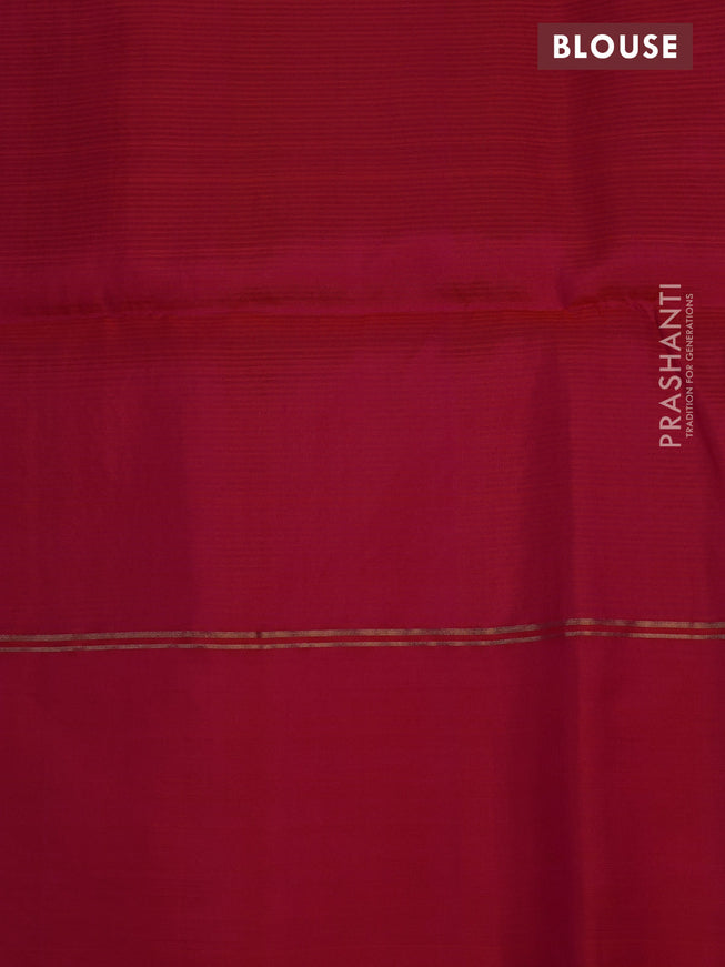 Pure soft silk saree cream and pink with allover silver & gold zari weaves and zari woven simple border