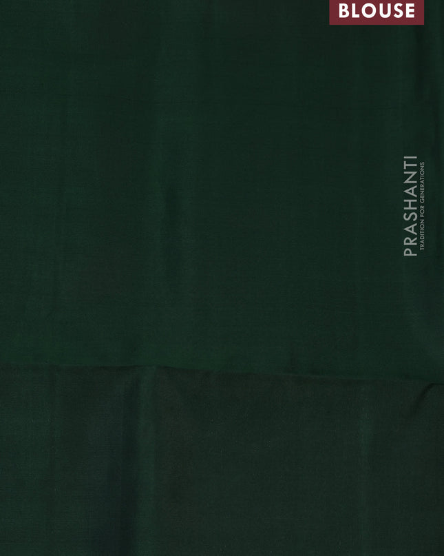 Pure soft silk saree green with zari woven buttas in borderless style
