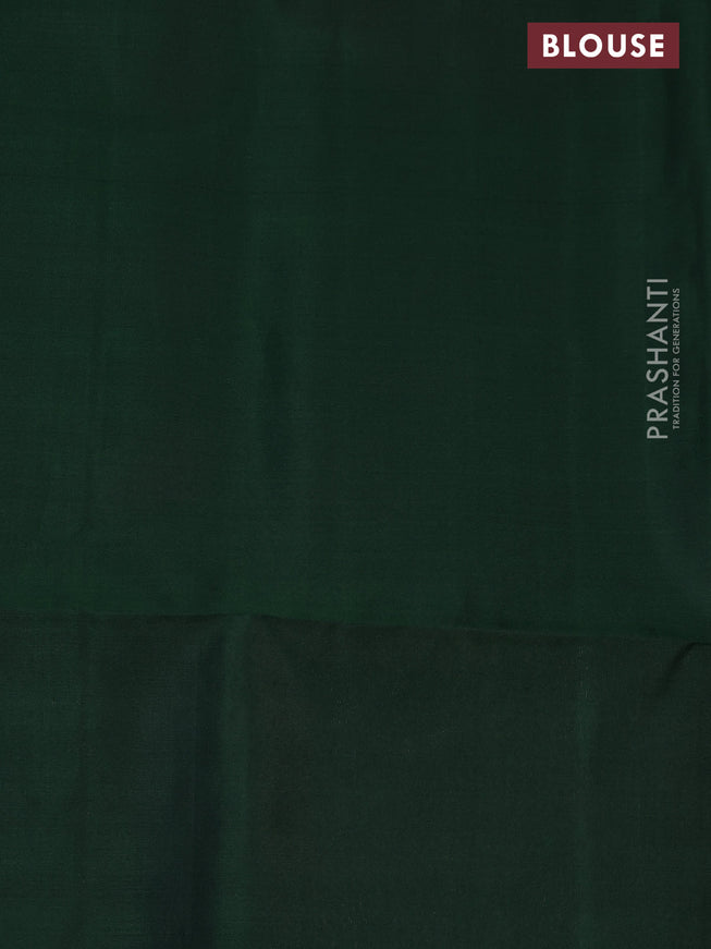 Pure soft silk saree green with zari woven buttas in borderless style