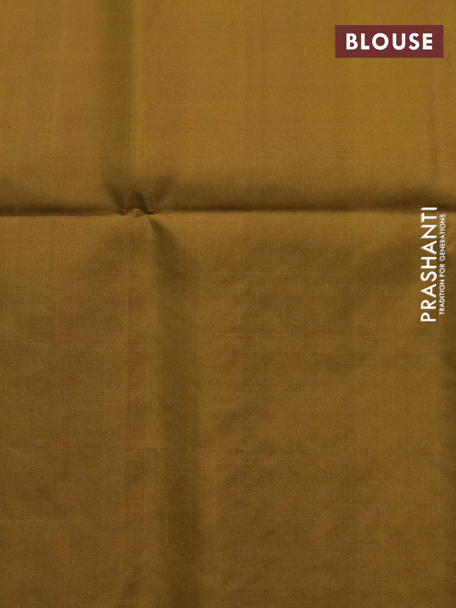 Pure soft silk saree mehendi green with allover zari weaves and rich zari woven border