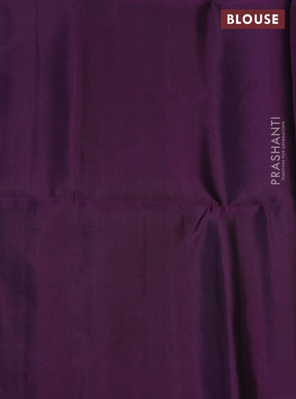 Pure soft silk saree deep purple with zari woven buttas and rich zari woven border