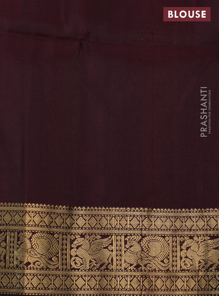 Pure soft silk saree light green and deep maroon with zari woven buttas and zari woven border