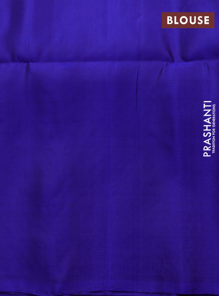 Pure soft silk saree blue with zari woven buttas and rich zari woven border