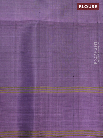 Pure soft silk saree green and lavender with zari woven buttas and zari woven border
