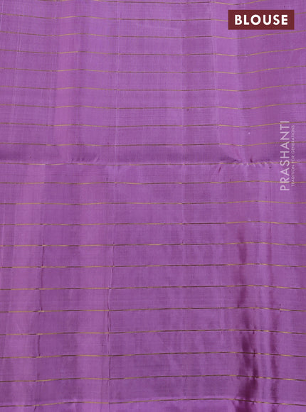 Pure soft silk saree deep maroon and lavender with allover zari checks & buttas and piping border