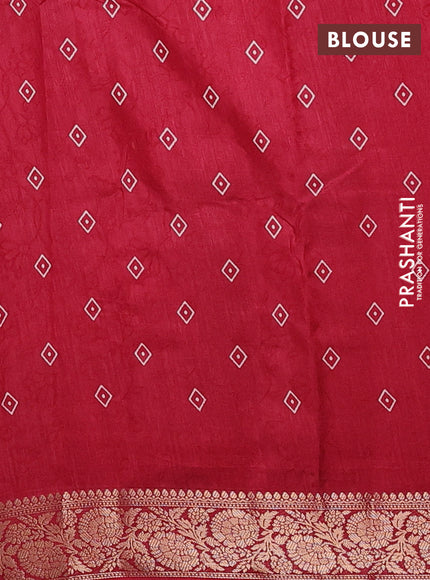 Semi dola saree maroon with floral prints & self emboss and zari woven border