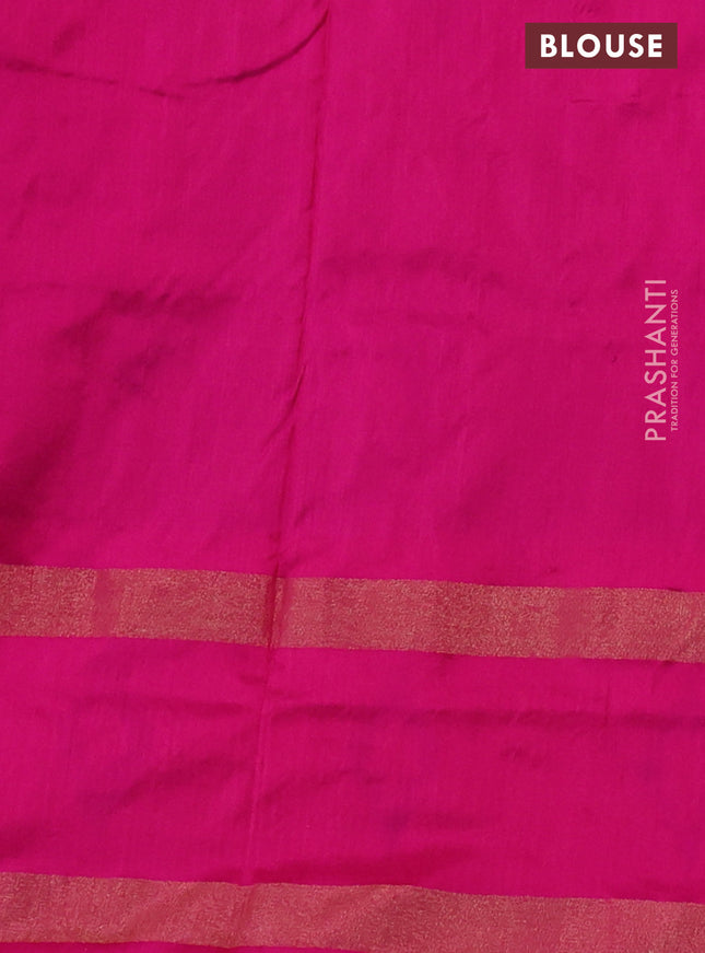 Pochampally silk saree purple and pink with allover ikat butta weaves and long zari woven ikat border