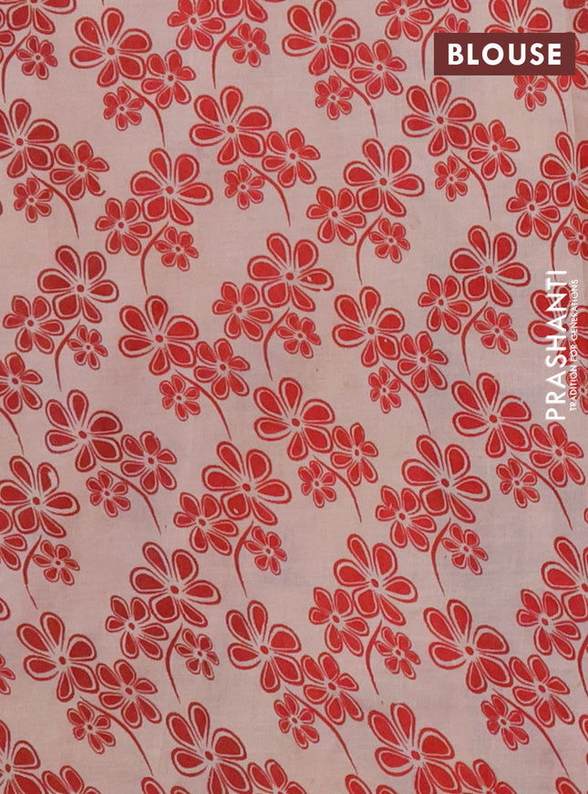 Kalamkari cotton saree black and beige with allover prints and printed border