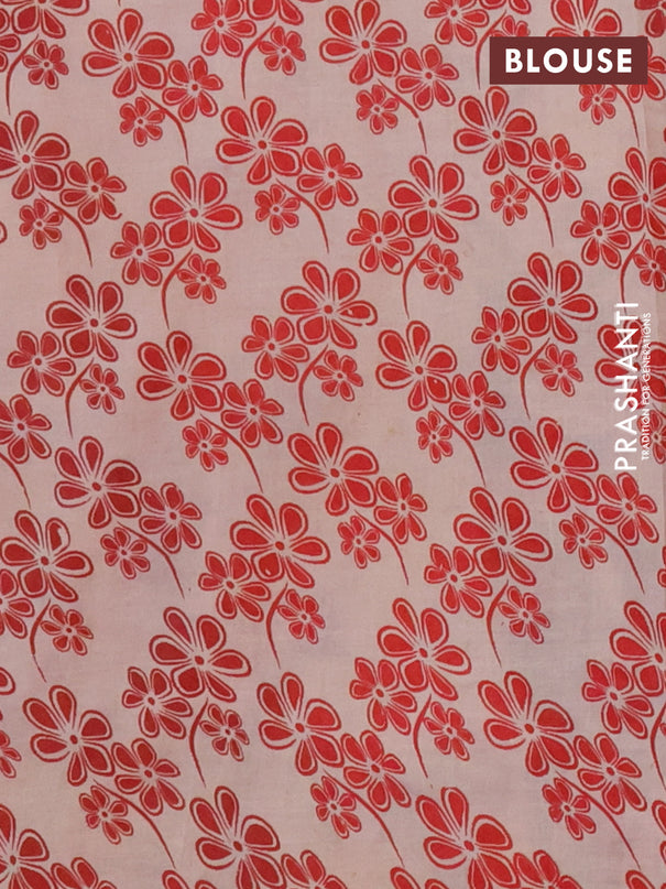 Kalamkari cotton saree black and beige with allover prints and printed border