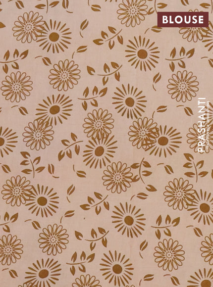 Kalamkari cotton saree dark mustard and black with allover prints and printed border