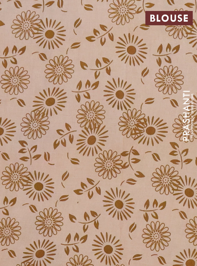 Kalamkari cotton saree dark mustard and black with allover prints and printed border