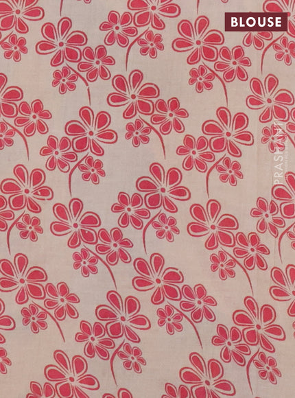 Kalamkari cotton saree blue and pink with allover butta prints and printed border