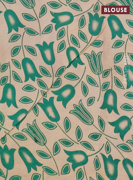 Kalamkari cotton saree mustard yellow and green with allover prints and printed border