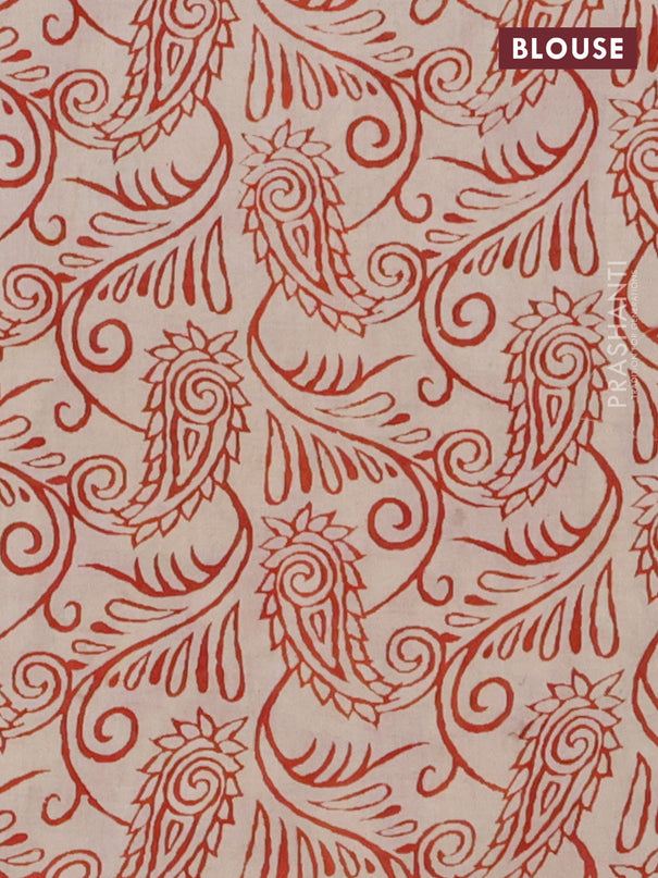 Kalamkari cotton saree black and beige with allover prints and printed border