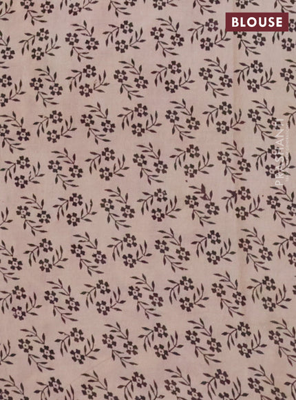 Kalamkari cotton saree blue and maroon with allover prints and printed border