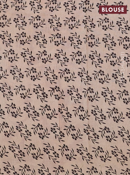 Kalamkari cotton saree yellow and maroon with allover prints and printed border