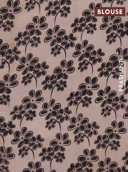 Kalamkari cotton saree beige and maroon with allover prints and printed border