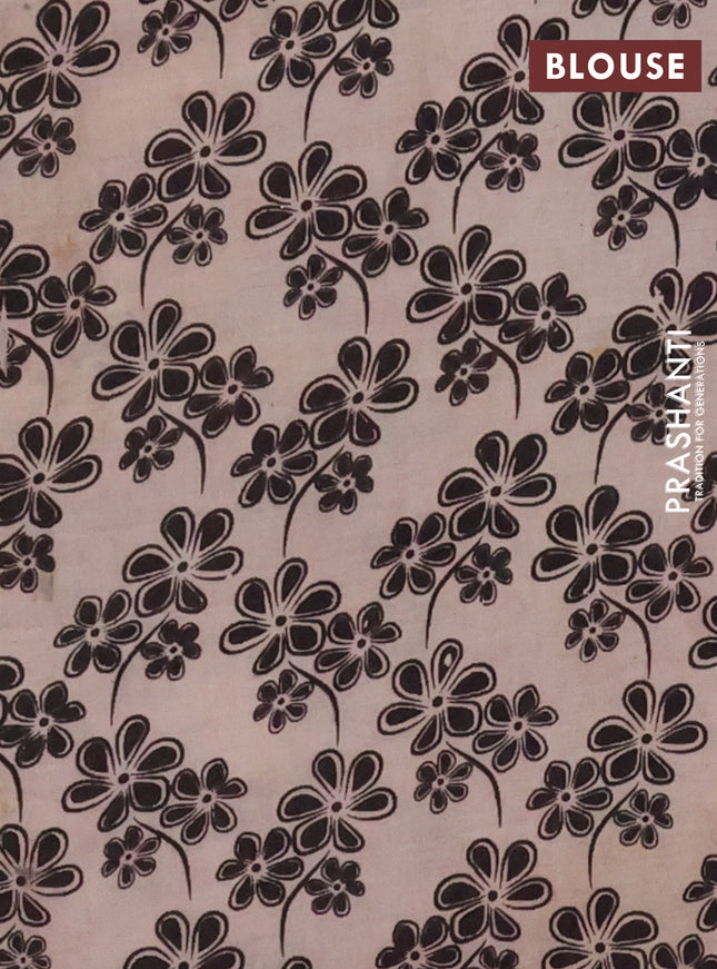 Kalamkari cotton saree beige and maroon with allover prints and printed border