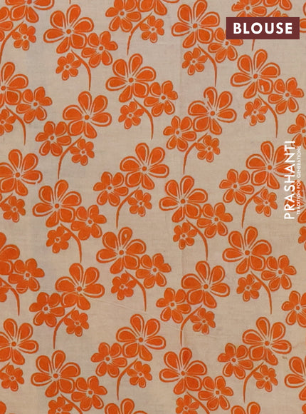 Kalamkari cotton saree blue and maroon with allover prints and printed border