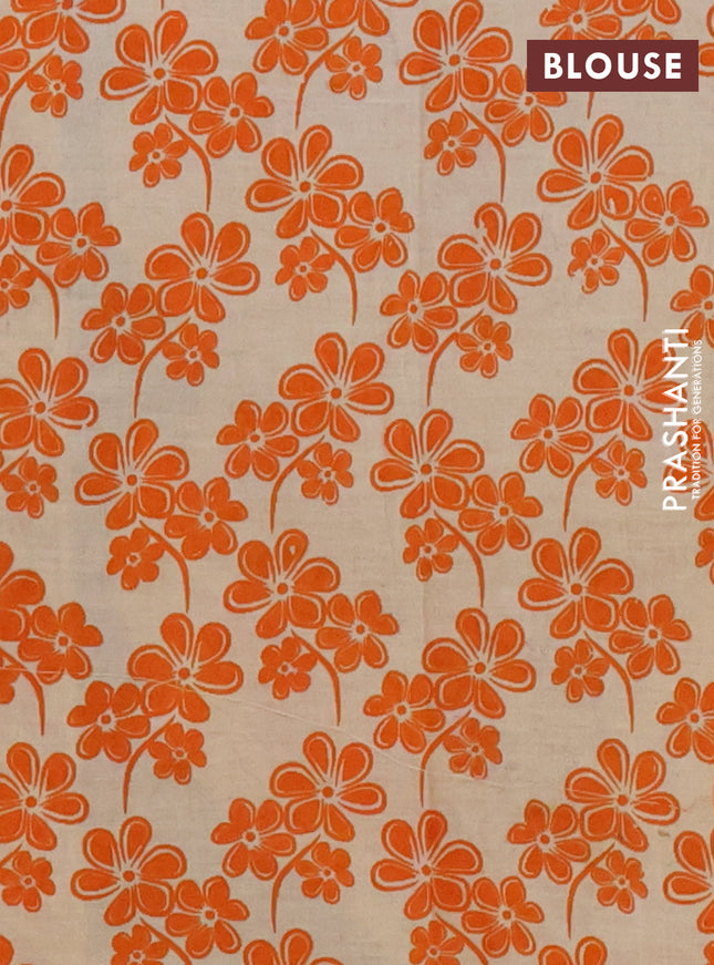 Kalamkari cotton saree blue and maroon with allover prints and printed border