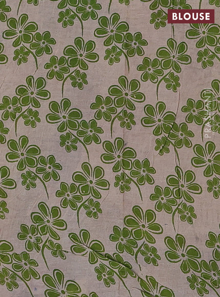 Kalamkari cotton saree blue and magenta pink with allover prints and printed border