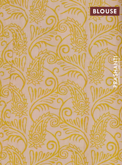 Kalamkari cotton saree red and beige with allover prints and printed border