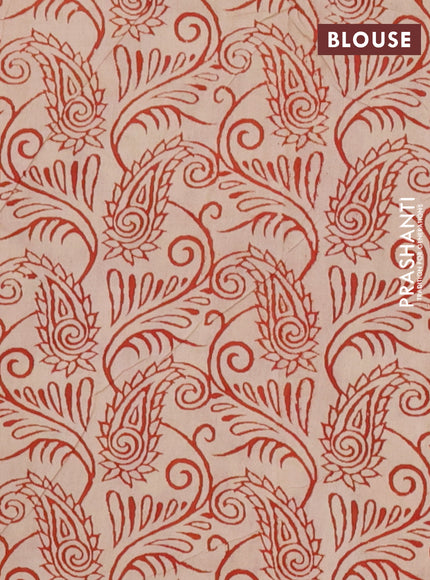 Kalamkari cotton saree yellow and maroon with allover prints and printed border