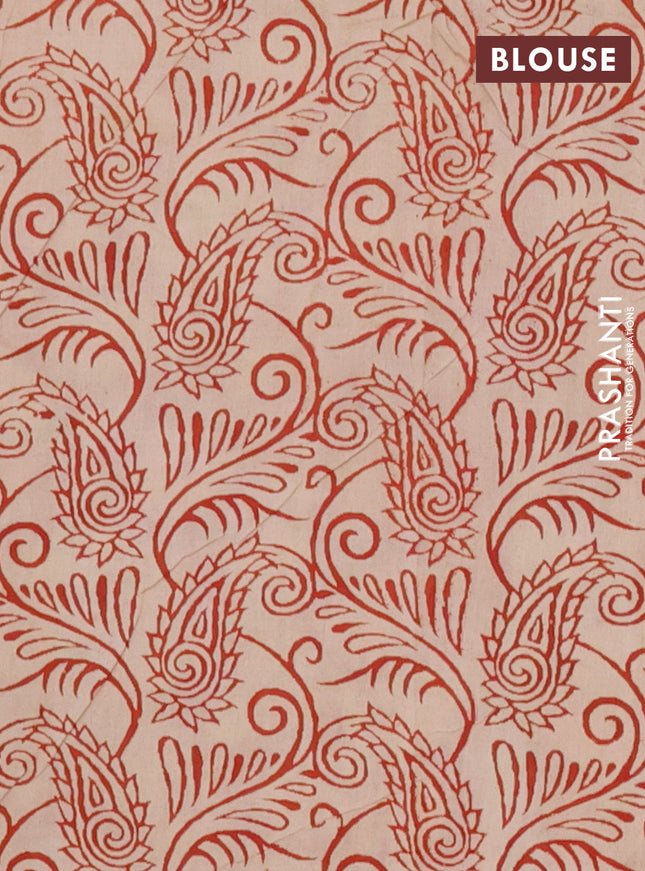 Kalamkari cotton saree yellow and maroon with allover prints and printed border