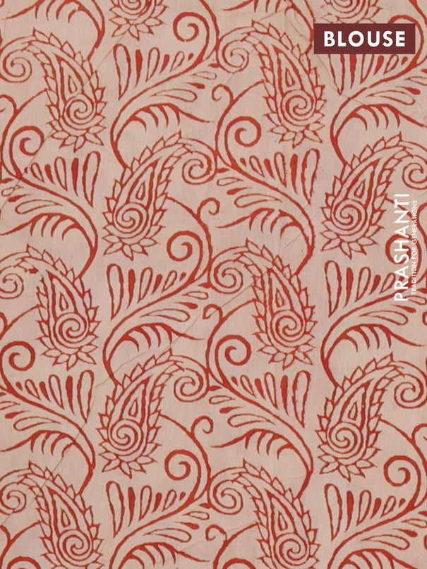 Kalamkari cotton saree yellow and maroon with allover prints and printed border