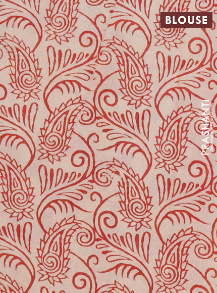 Kalamkari cotton saree black and beige with allover prints and printed border