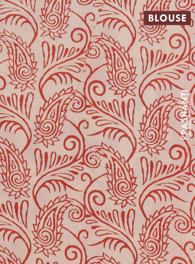 Kalamkari cotton saree black and beige with allover prints and printed border