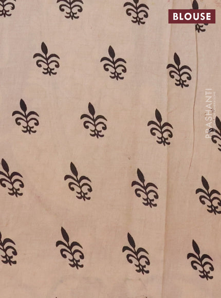 Kalamkari cotton saree maroon and yellow with allover prints and printed border