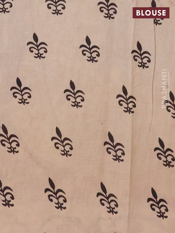 Kalamkari cotton saree maroon and yellow with allover prints and printed border