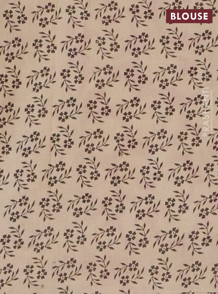 Kalamkari cotton saree blue and maroon with allover prints and printed border