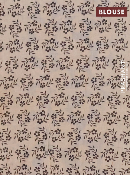 Kalamkari cotton saree maroon and blue with allover prints and printed border