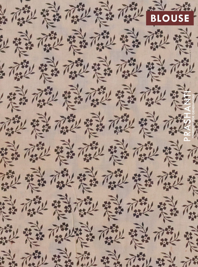 Kalamkari cotton saree maroon and blue with allover prints and printed border