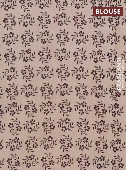 Kalamkari cotton saree brown with allover prints and printed border