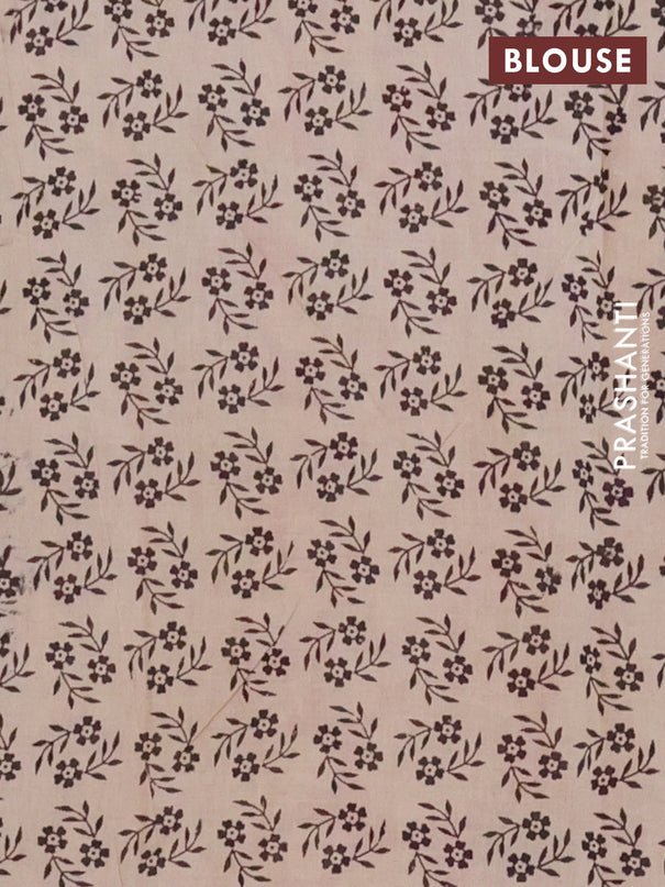 Kalamkari cotton saree brown with allover prints and printed border