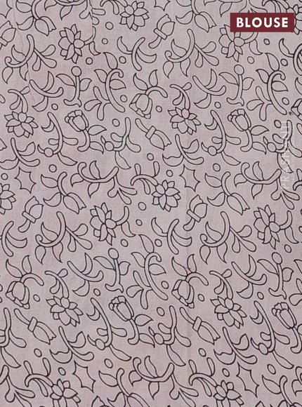 Kalamkari cotton saree black and beige with allover prints and printed border