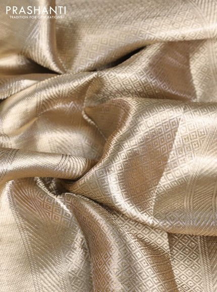 Banarasi tissue silk saree gold and maroon with allover zari woven brocade weaves and zari woven border