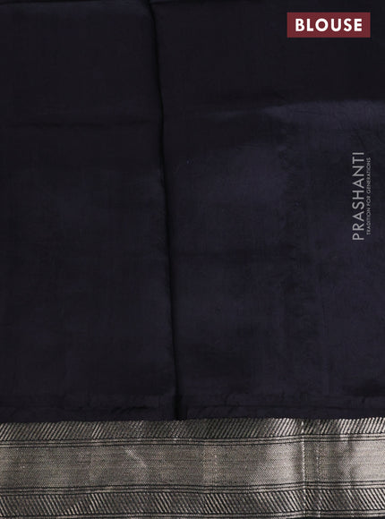 Banarasi tissue silk saree grey and black with allover zari woven brocade weaves and zari woven border