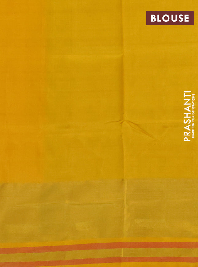 Rajkot patola silk saree green and yellow with allover ikat weaves and zari woven ikat border