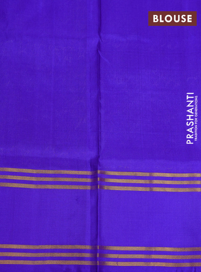 Pure uppada silk saree pink and blue with allover silver & gold zari weaves and rettapet zari woven border