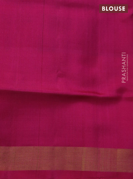 Rajkot patola silk saree teal blue and pink with allover ikat weaves and zari woven border