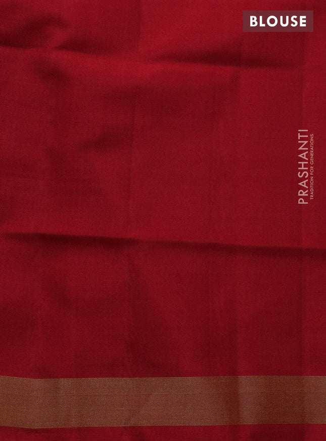 Rajkot patola silk saree light blue and red with allover ikat weaves and zari woven border