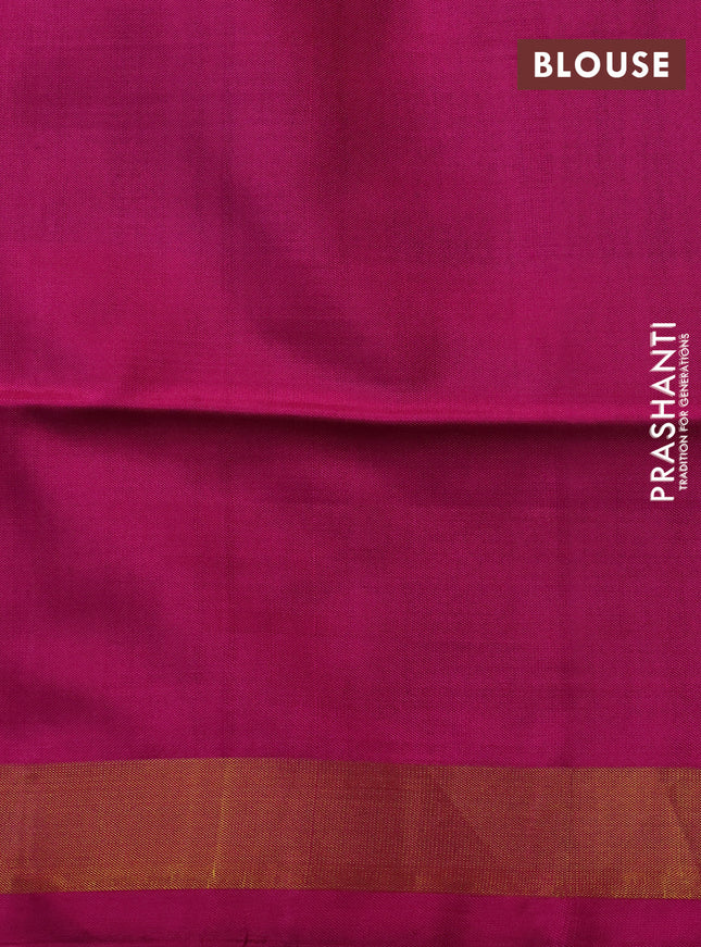 Rajkot patola silk saree dual shade of teal blue and magenta pink with allover ikat weaves and zari woven border