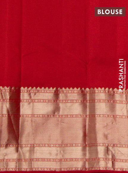 Pure kanchipuram silk saree red with allover zari woven 1000 butta weaves and long rich zari woven border