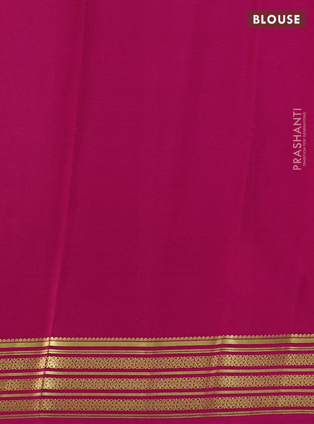 Pure mysore silk saree pastel brown and pink with plain body and zari woven border
