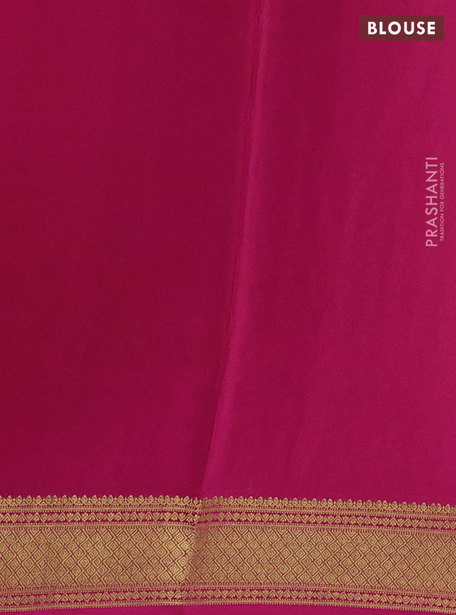 Pure mysore silk saree green and pink with allover zari woven buttas and zari woven border